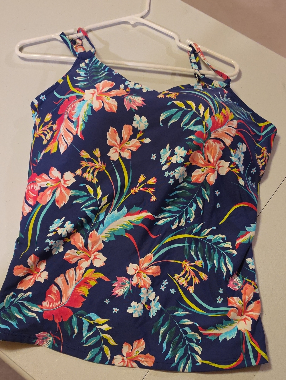 Navy Tropical Floral One-Piece Swimsuit